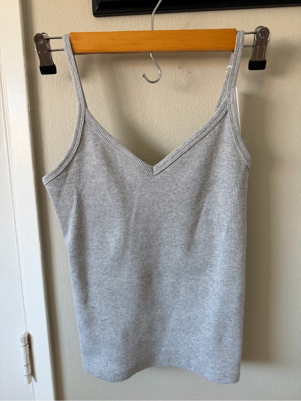 Aritzia Sunday Best Ribbed Tank in Light Gray